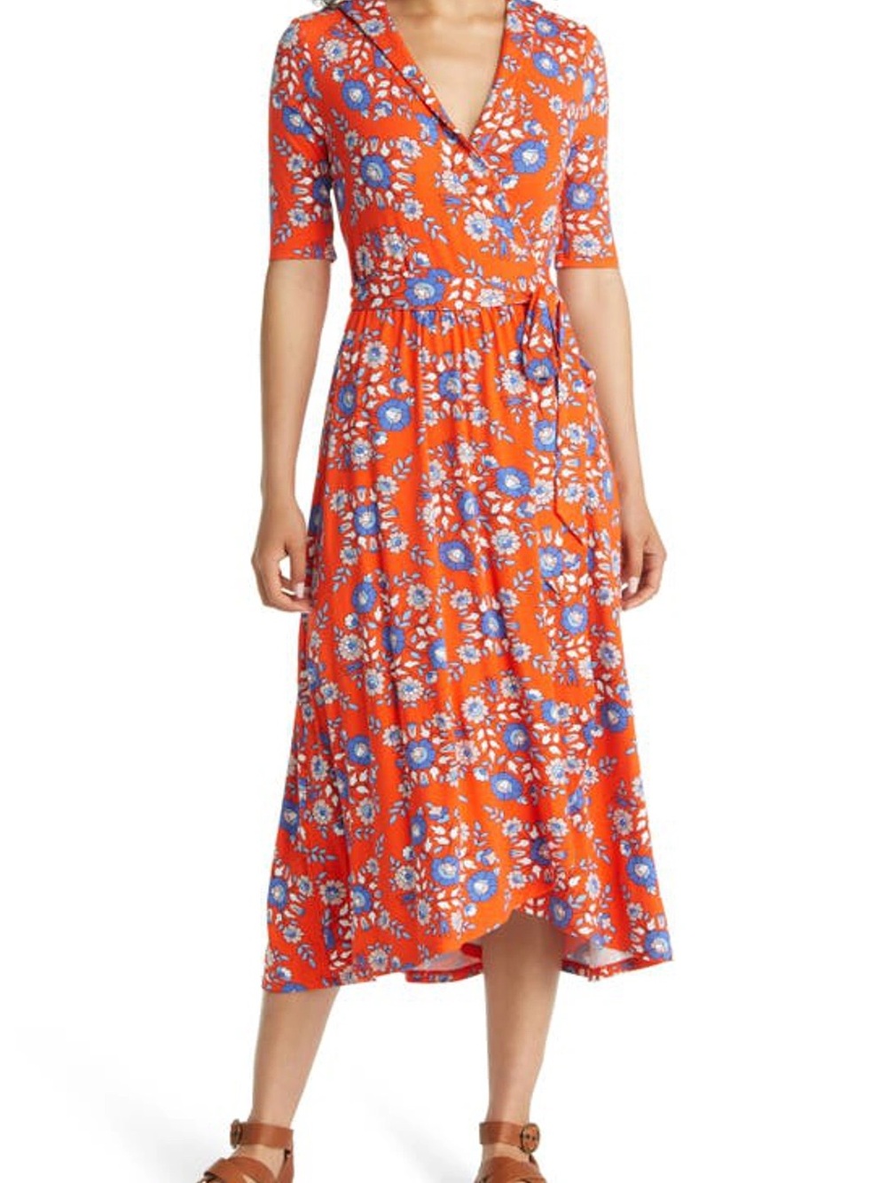 Boden Lavinia Jersey Wrap Dress In Wildflower Prairie Sz 2